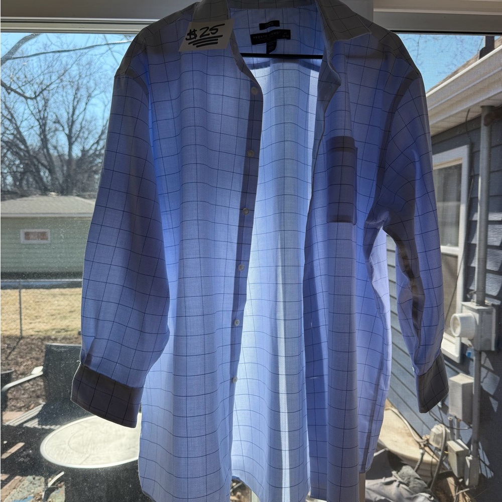 Men's Pronto Uomo Blue Checkered Shirt